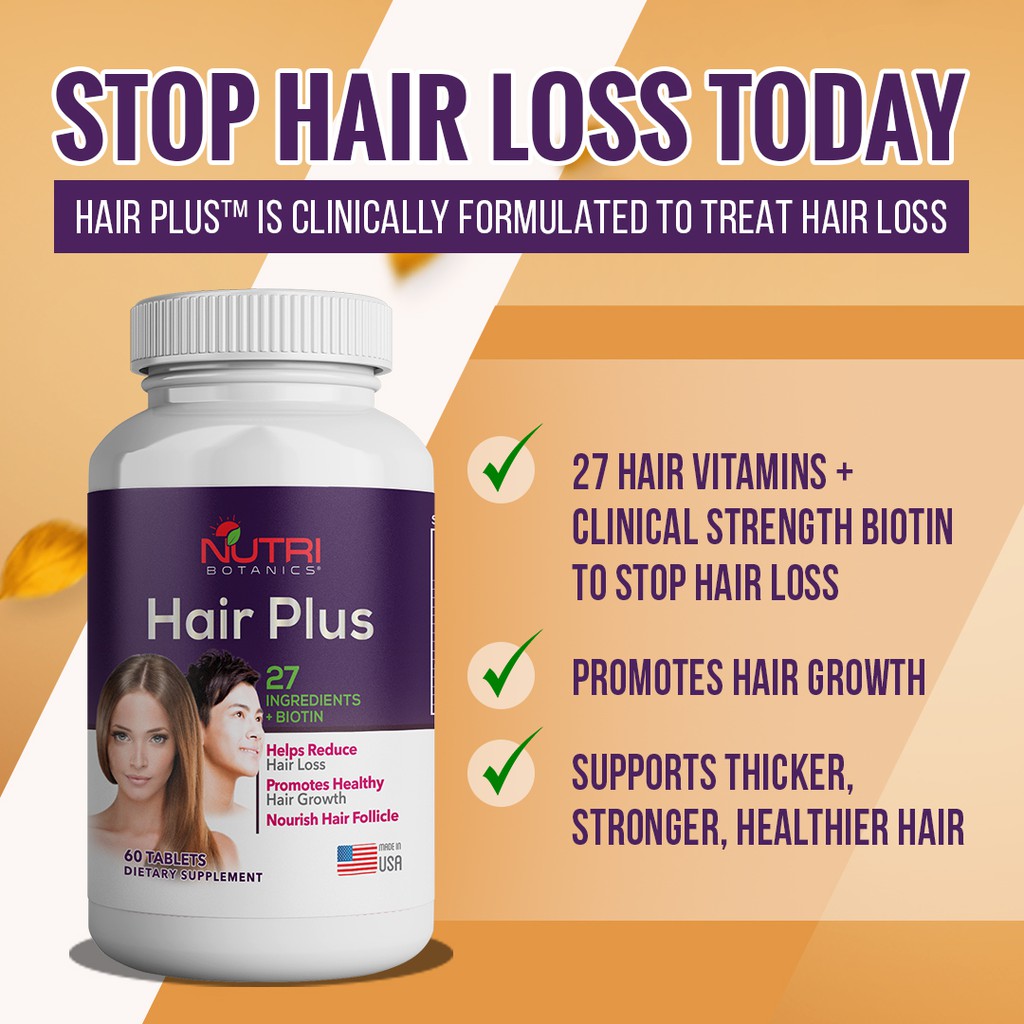 Nutri Botanics Hair Plus - 60 Tablets - Stop Hair Loss Fast, Hair Growth  Supplement, Work for Both Men & Women | Shopee Singapore