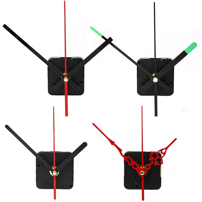 Red Long Hands Quartz Wall Clock Spindle Movement Mechanism Part DIY Repair set 