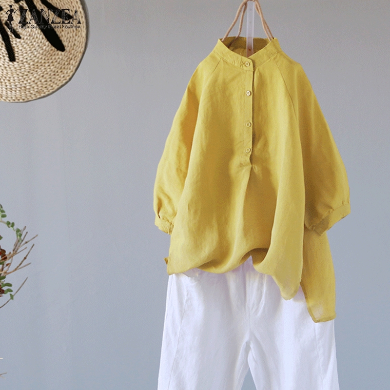 women's long sleeve yellow blouse