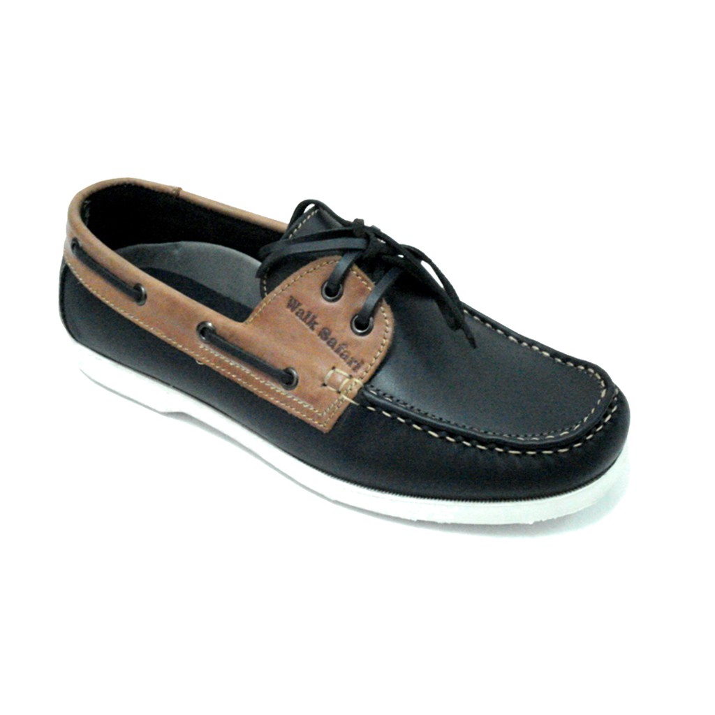 Walk Safari Comfortable Leather Man Casual-Smart Leather Boat Shoes ...
