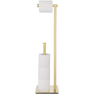 Details about   Bathroom Free Standing Toilet Tissue Paper Roll Holder Stand w/ Reserve Function 