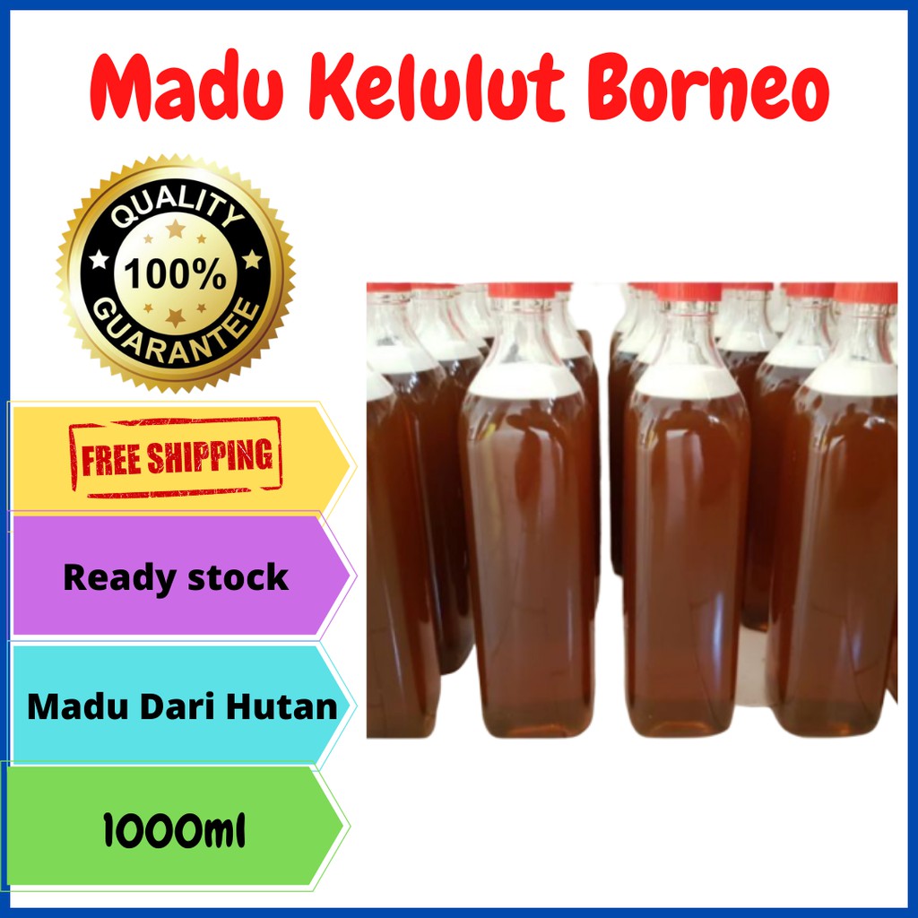 Free Shipping 100 Original Borneo Honey Original Graduation Bee Original Trigona Honey Stingless Honey 1000ml Shopee Singapore