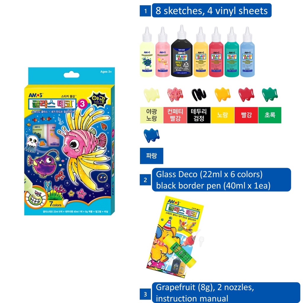 KOREA [Amos Glass-deco MINI] Best Collection, window dettached painting sticker or hangable accessary