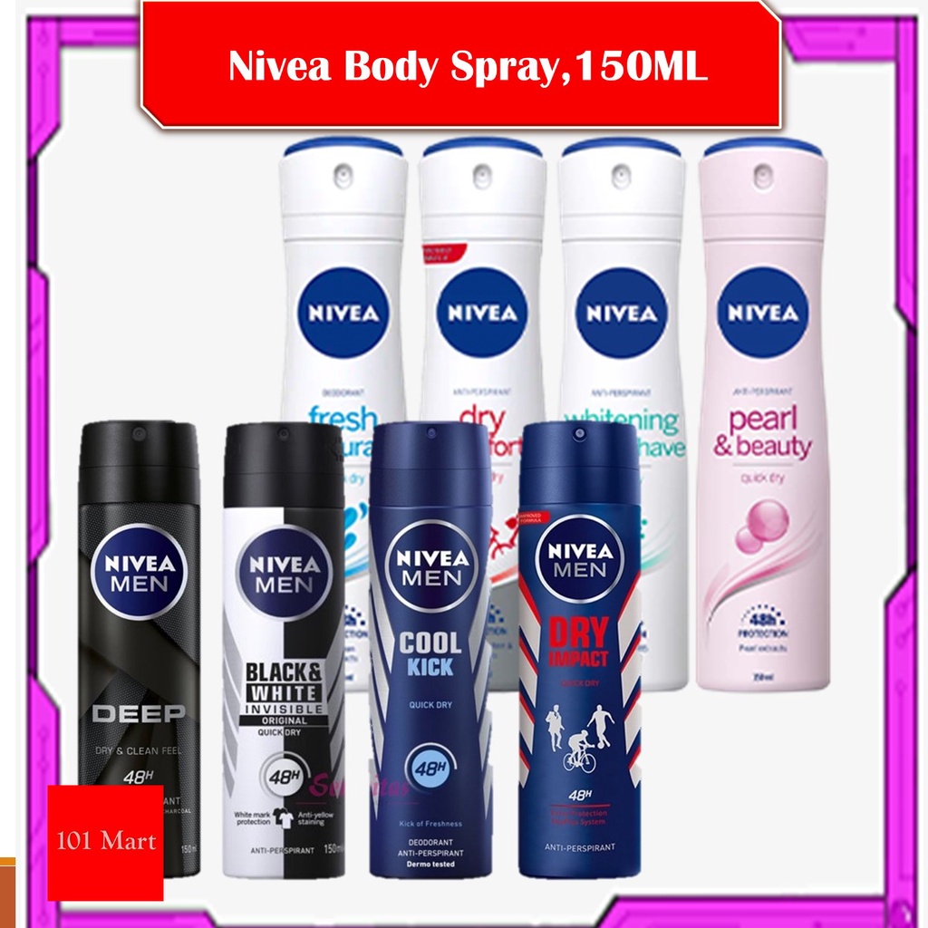 Nivea Deodorant Body Spray, 150ml Shopee Singapore