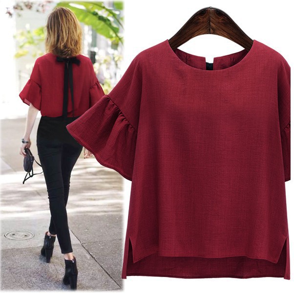 burgundy ruffle top