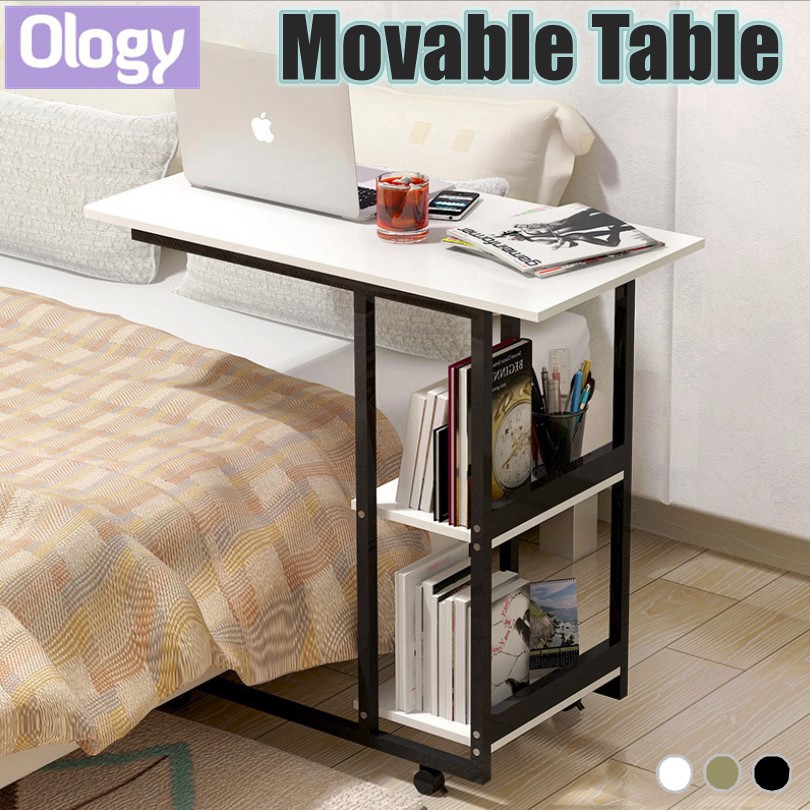 Movable Study Table Space Saving Beside Dining Desk Laptop Moving ...