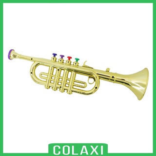 [COLAXI] Durable Plastic Trumpet Wind Musical Instrument Kids Musical Toys Gold Color