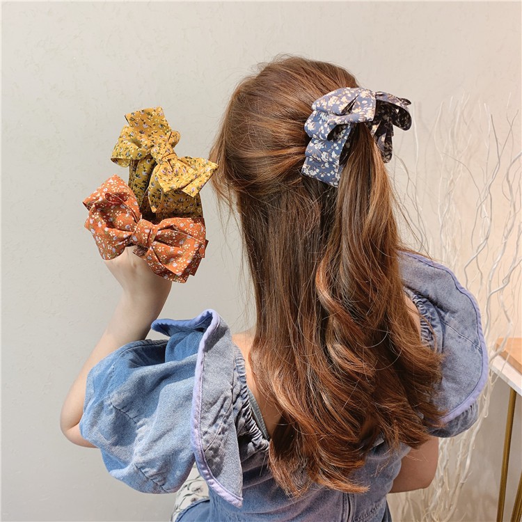 Korean Sweet Hair Clip Floral Big Butterfly Banana Clip Ponytail Clip