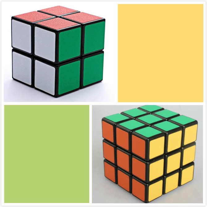 2 pcs of Rubiks Cube 2x2 3x3 Magic cube Speed Puzzle Cube ...