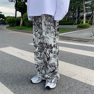 Image of thu nhỏ ∈spring and summer new style Korean loose Chinese ink painting tie-dye printed pants women s casual all-match wide-l #5