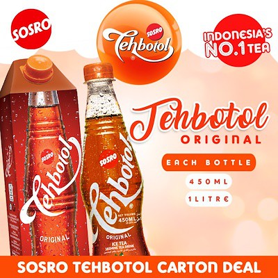 Sosro Tehbotol Original (24 x 450ML/12 x 1L Carton Deal) | Shopee Singapore