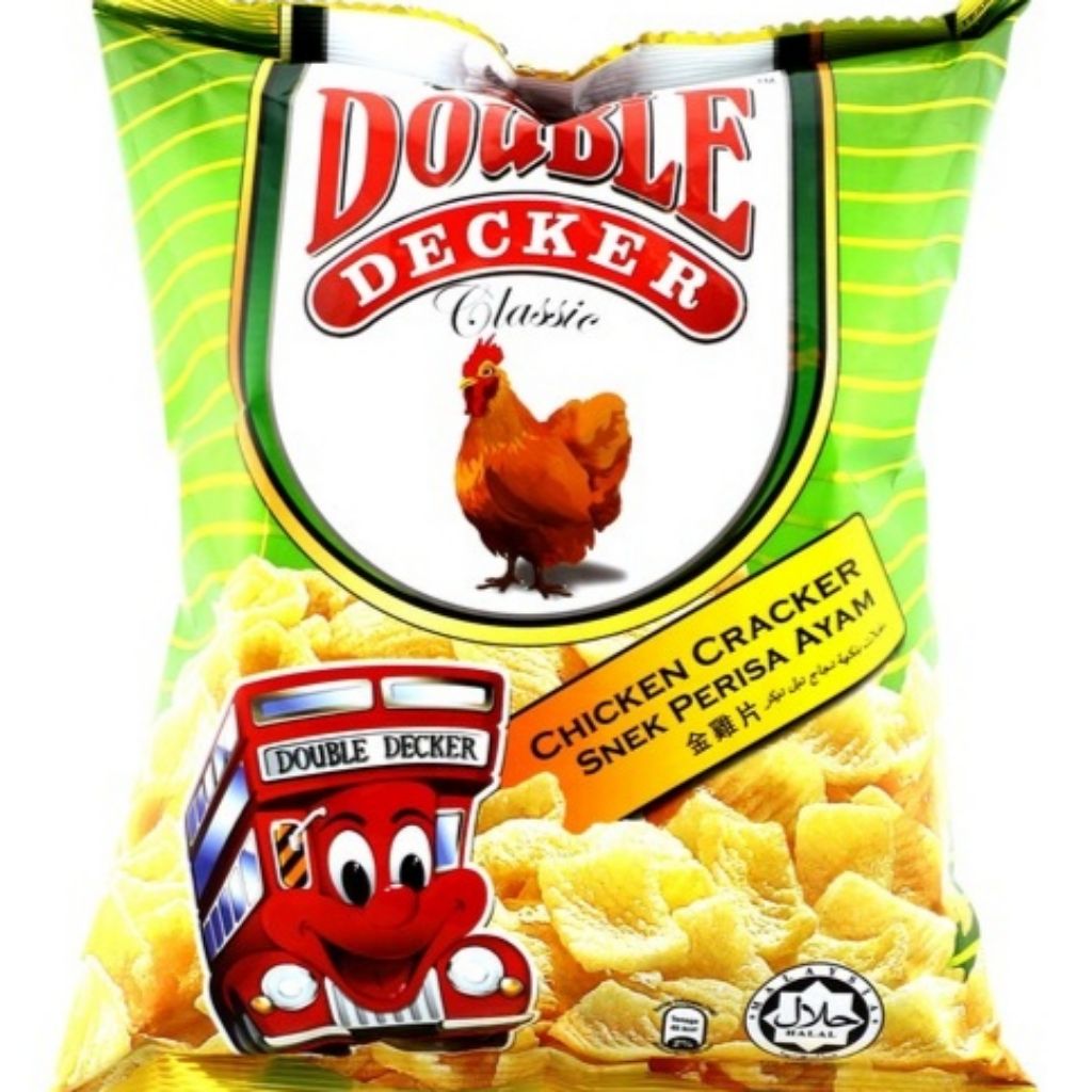 Shop Malaysia Double Decker Snack Keropok 60g X 10packs Prawn Chicken Cheese Spicy Shopee Singapore