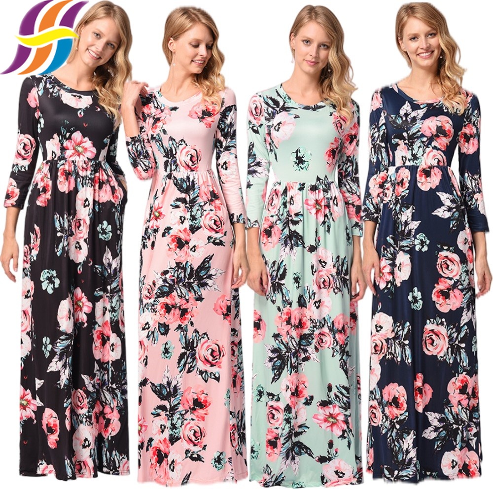 casual floral maxi dress