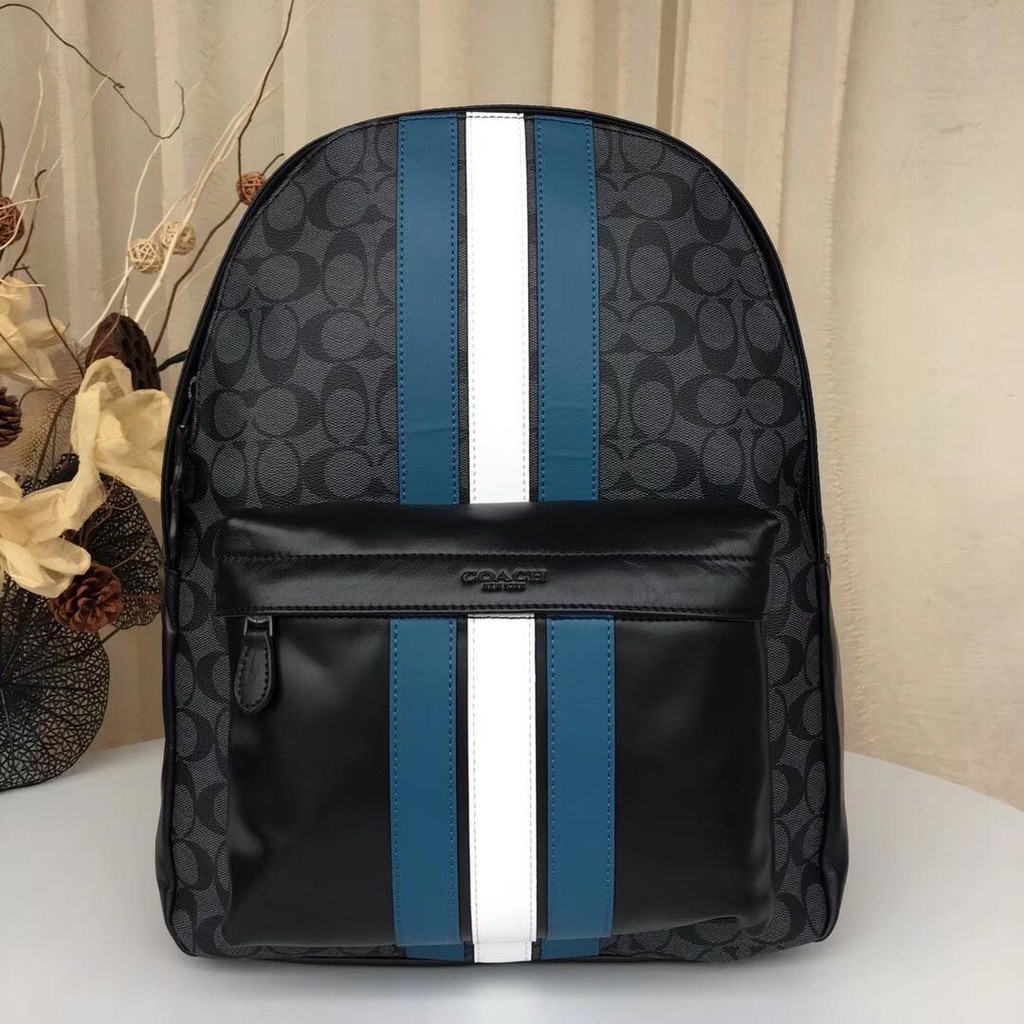 coach stripe backpack