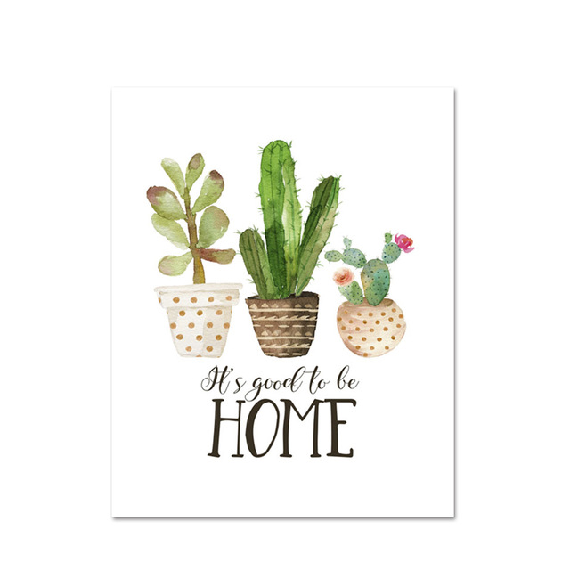Botanical Cactus Print Home Sweet Home Sign Quote Wall Art Painting Kitchen Decor Tea Poster Nordic Wall Picture For Living Room 1 Shopee Singapore