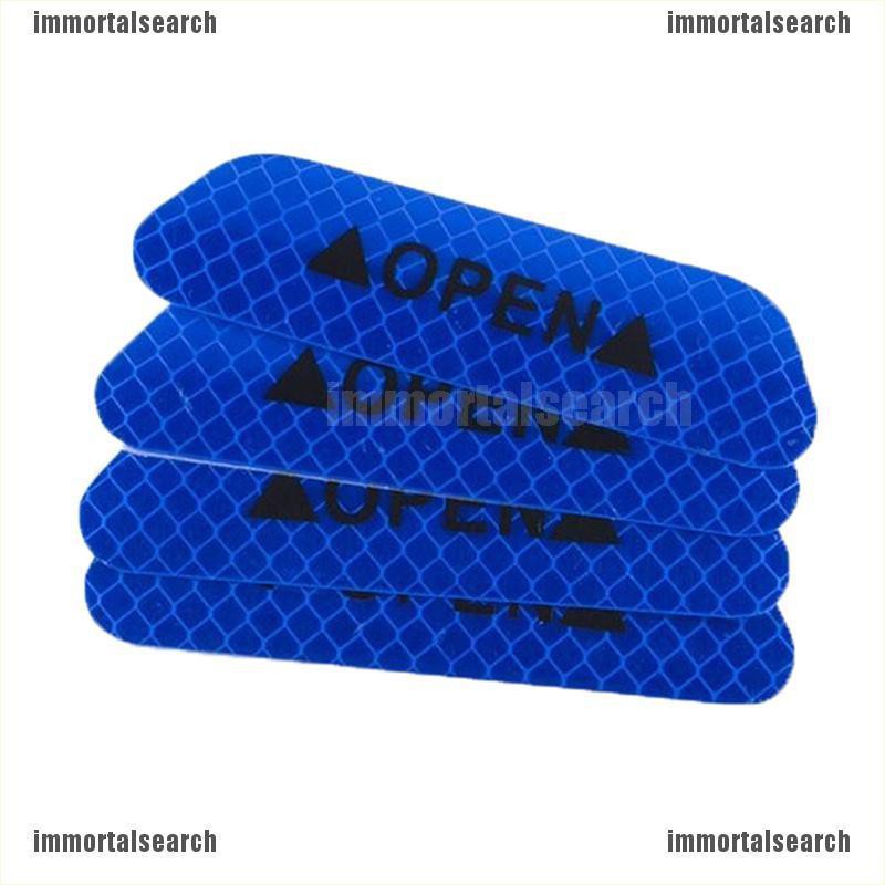 Imm 4x Car Door Open Sticker Reflective Tape Warning Safety Auto