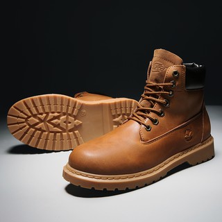 READY STOCK Men's Martin Boots Leather Ankle Boots （Yellow） #6
