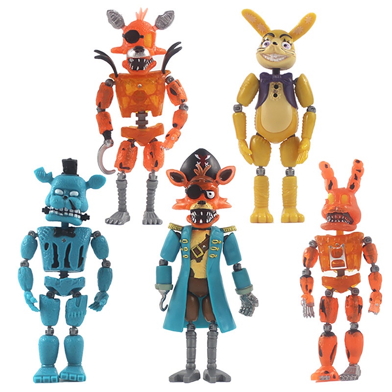 5pcs/set Five Night FNAF Toys Security Breach Freddy Bonnie Fazbear ...