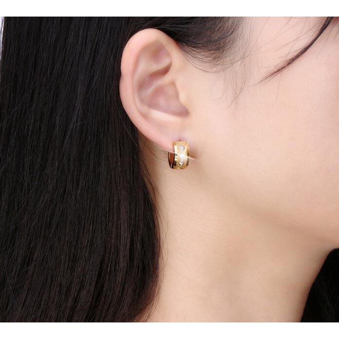 Home Fashion Temperament Scrub With Diamond Earrings Engagement