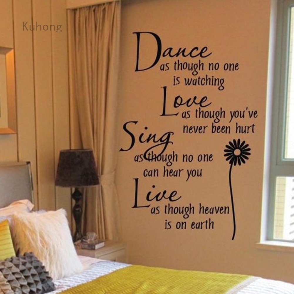 Dance Love Sing Live Wall Sticker Quotes Decals Removable Stickers Art Stickers