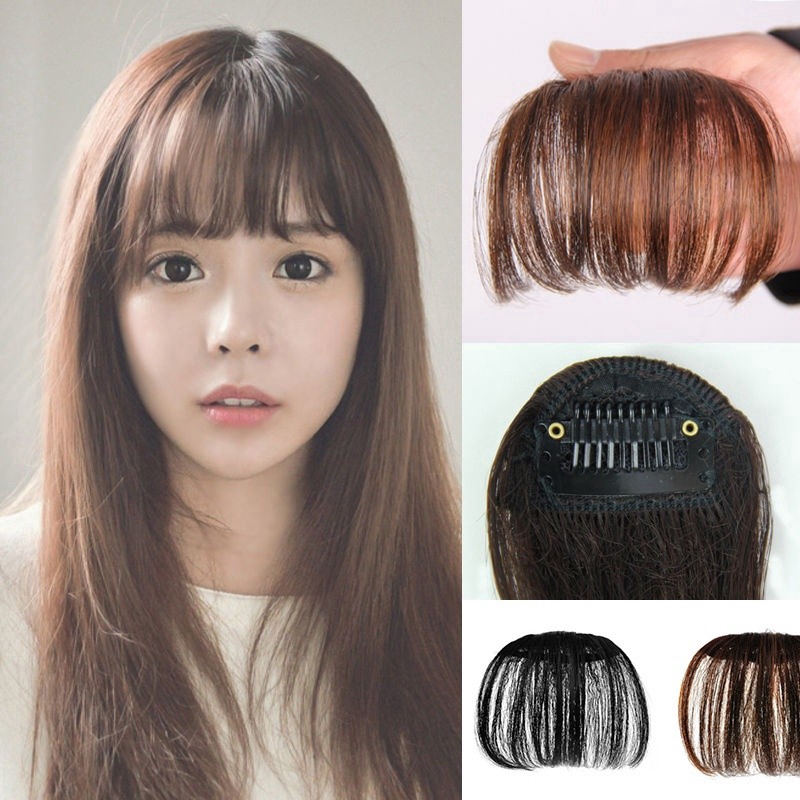 Thin Air Bangs Hair Extension Clip In Fringe Front Hairpiece | Shopee  Singapore