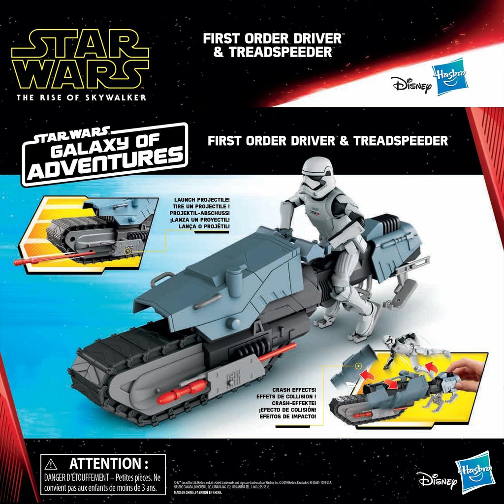 star wars galaxy of adventures first order driver and treadspeeder toy