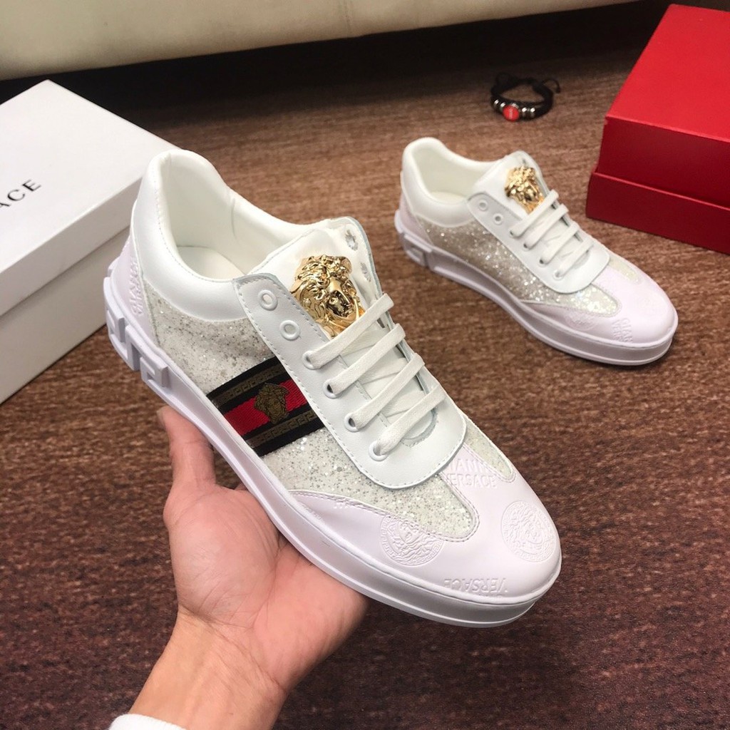 versace men's black sneakers
