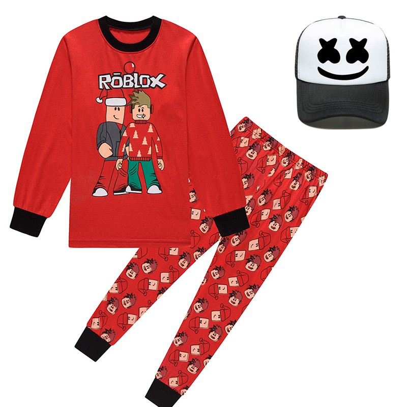 Teens Roblox Clothes Sleepwear T Shirt Youtube Game Kids Boys Long Sleeve Christmas Xmas Pajamas Black Pjs 6 13years Shopee Singapore - roblox girl pjs