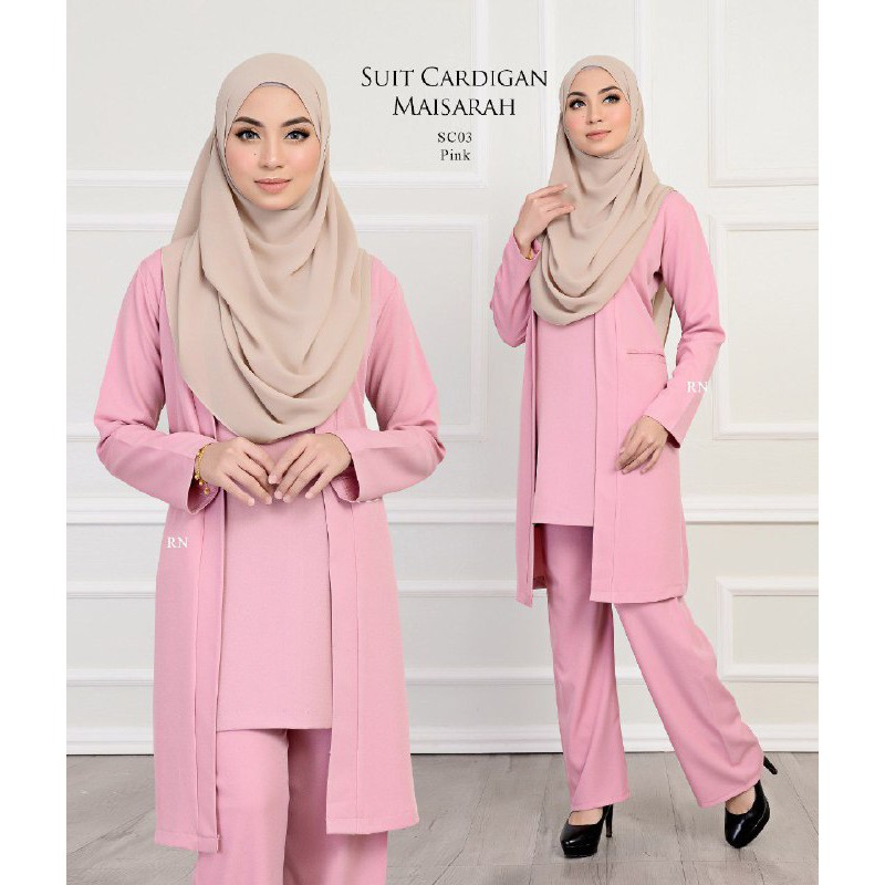 Shop Malaysia Suit Cardigan Maysarah Wudhu Friendly Umrah Haji Jubah Seluar Muslimah Stylo 3pcs In Set Shopee Singapore