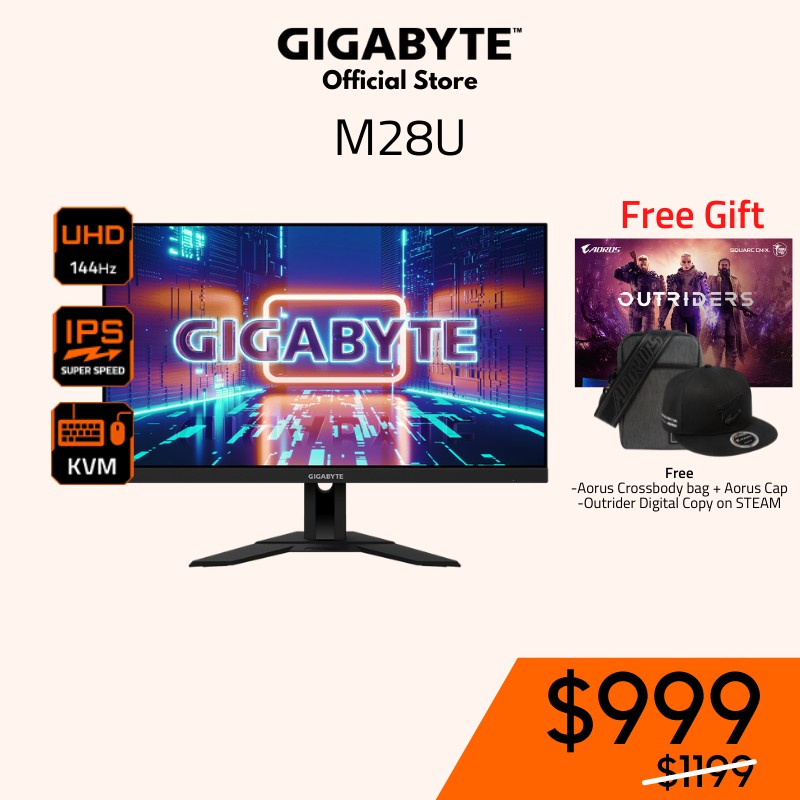 Gigabyte M28U 4K 144Hz KVM Gaming Monitor 28" IPS UHD 144Hz & 120Hz