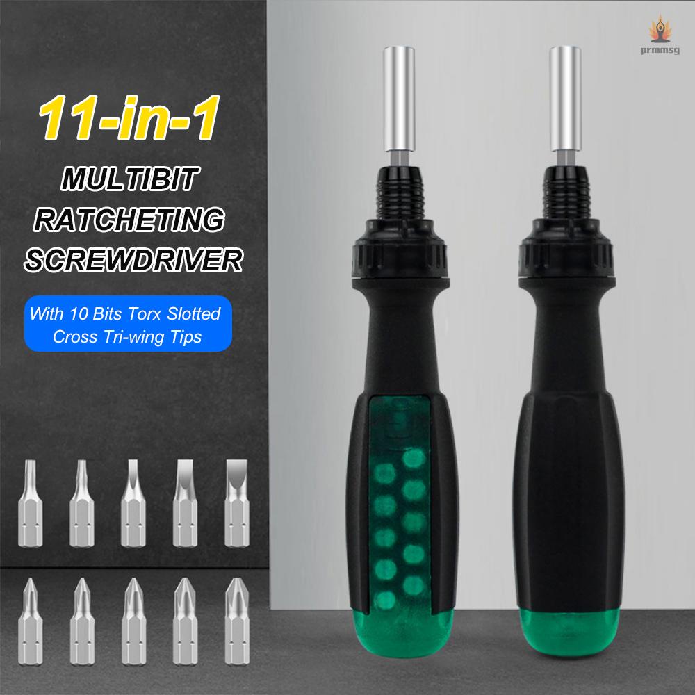 [PM] 11in1 Portable Multibit Screwdrivers Ratcheting Screwdriver Telescoping CRV