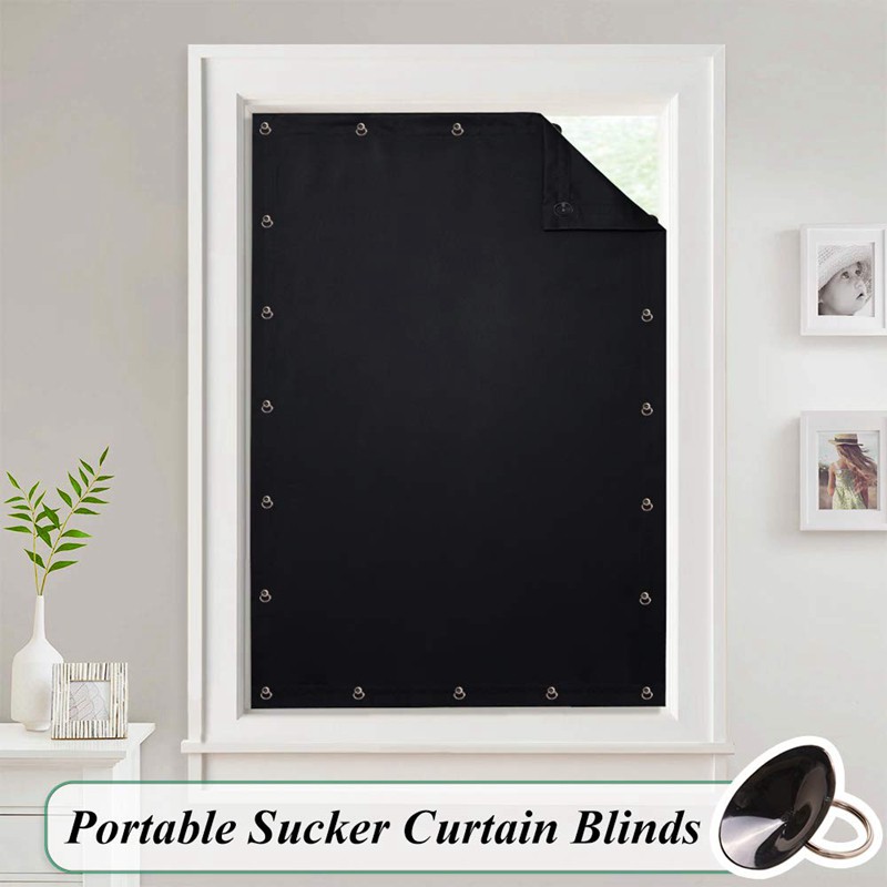 Temporary Blackout Blind Curtain Window Adjustable Sucker Shade
