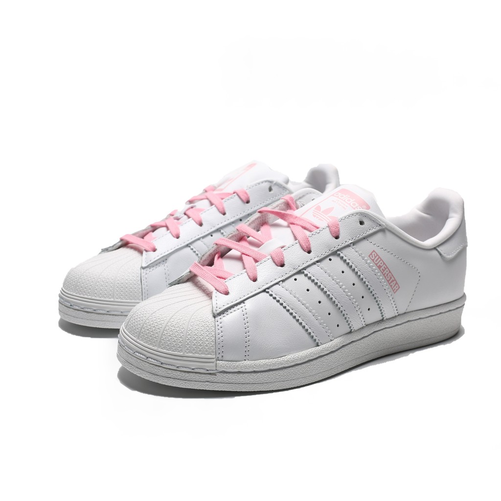 adidas superstars white grey pink