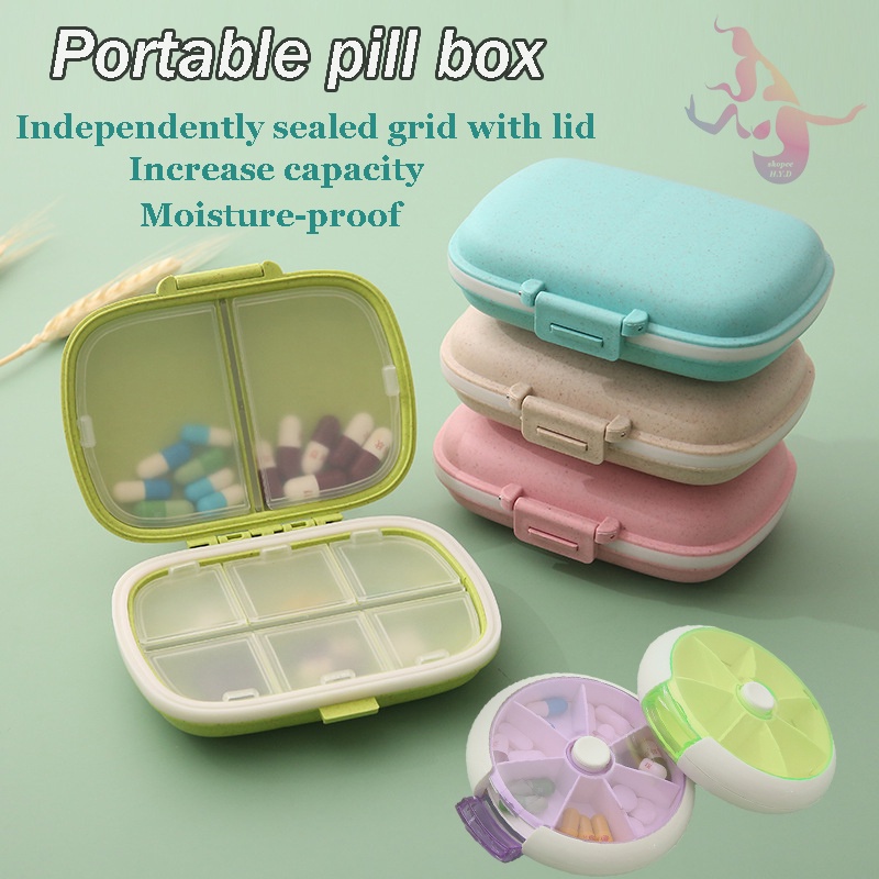 ????3 PACK Small Pill Box Portable Daily Storage Moisture-proof,  large-capacity lattice supplement pill box storage box | Shopee Singapore