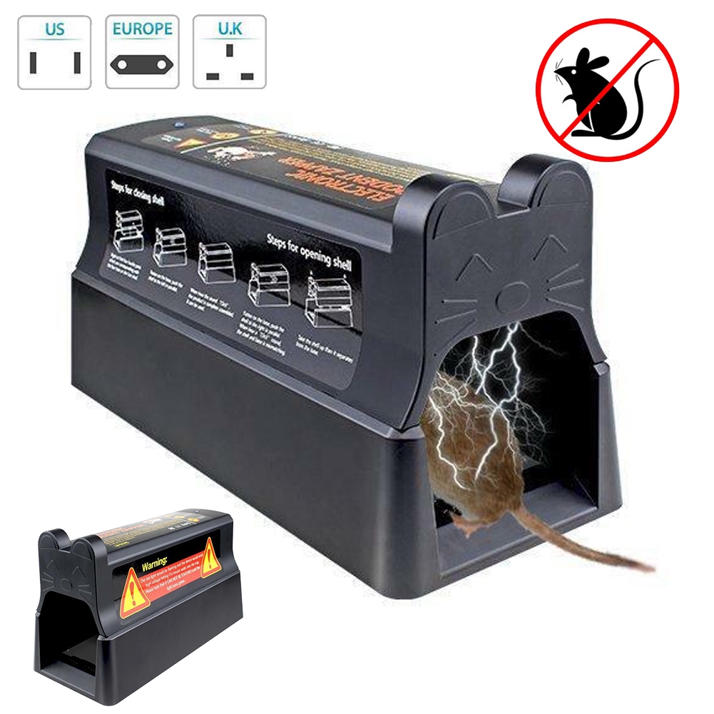 Electronic Humane Rodent Zapper Clean Mouse Trap Killer For Rats Mice