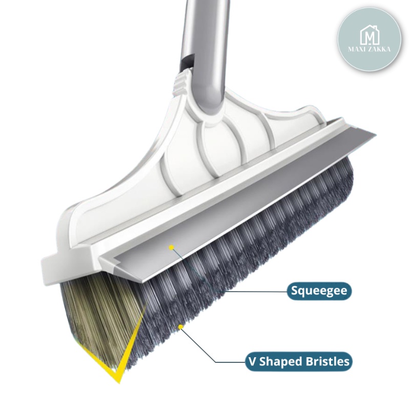 🇸🇬 Ready Stock 2 in 1 Grout Cleaner Brush with Long Handle V Shape