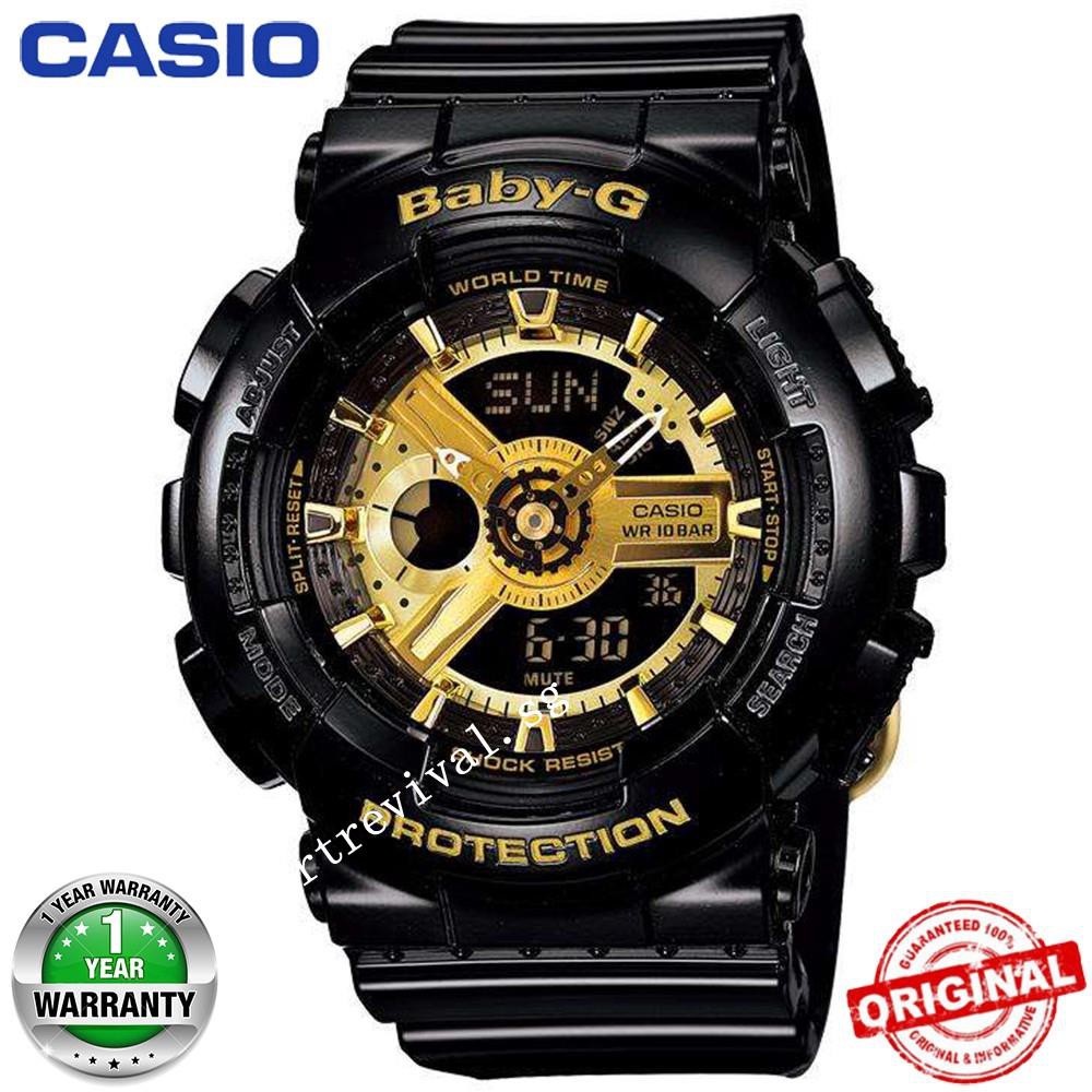 casio watches black and gold