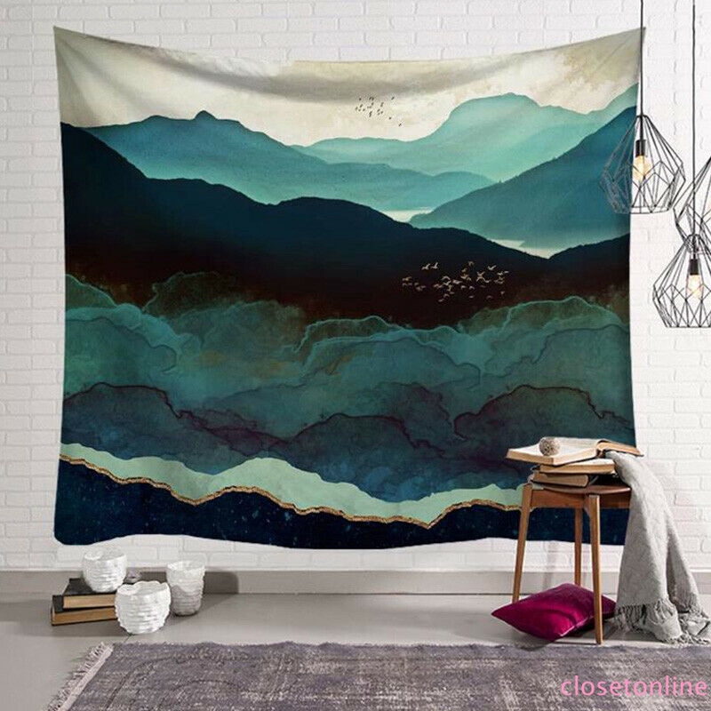 Alpine Sky Nature Scenery Tapestry Art Wall Hanging Beach Living Room Home Decor 