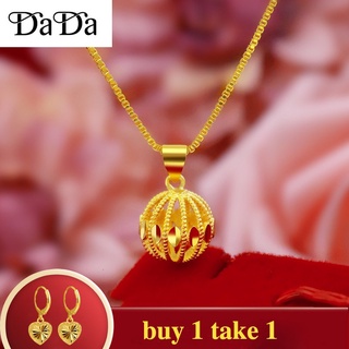 gold chain 916 pure gold necklace female gold hollow transfer