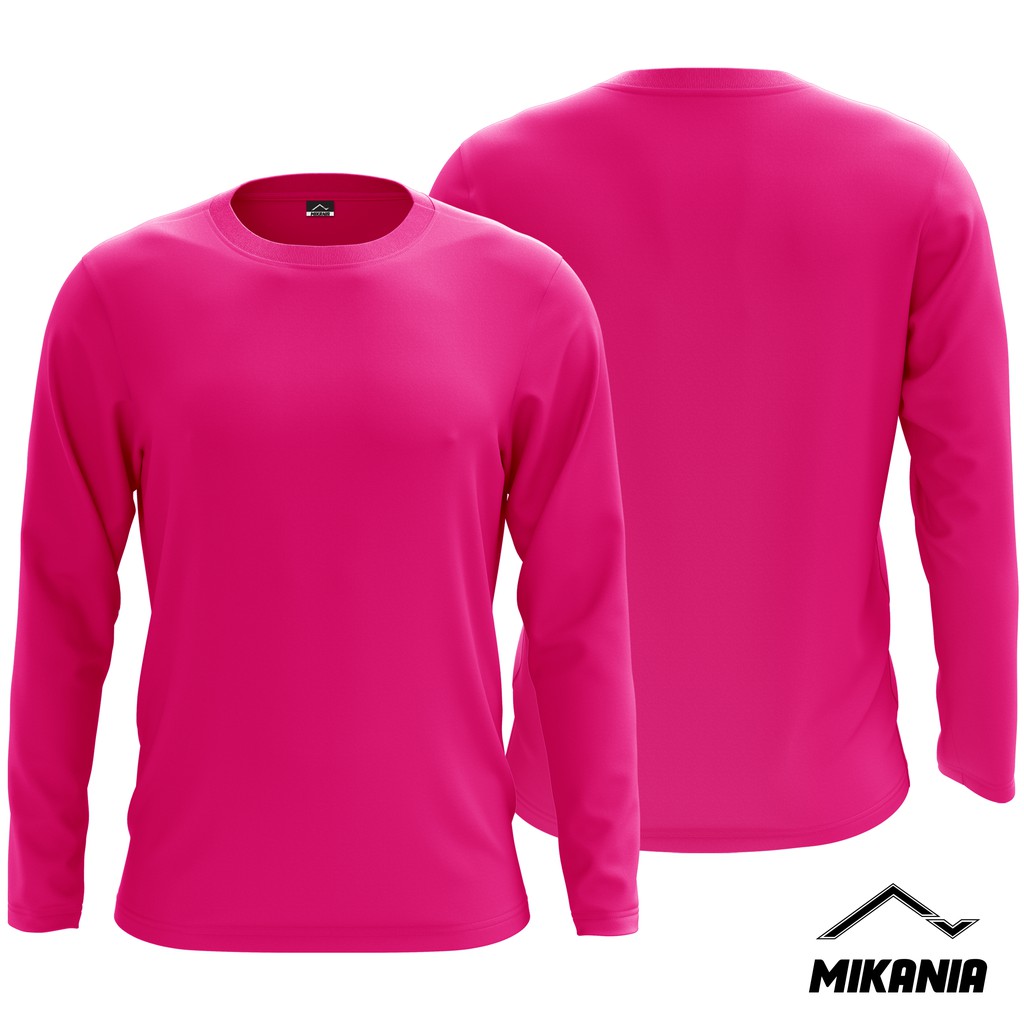 Pink Microfiber Plain Jersey Tshirt Long Sleeve Jersi Tshirt Microfiber Kosong Merah Jambu Lengan Panjang Unisex Shopee Singapore