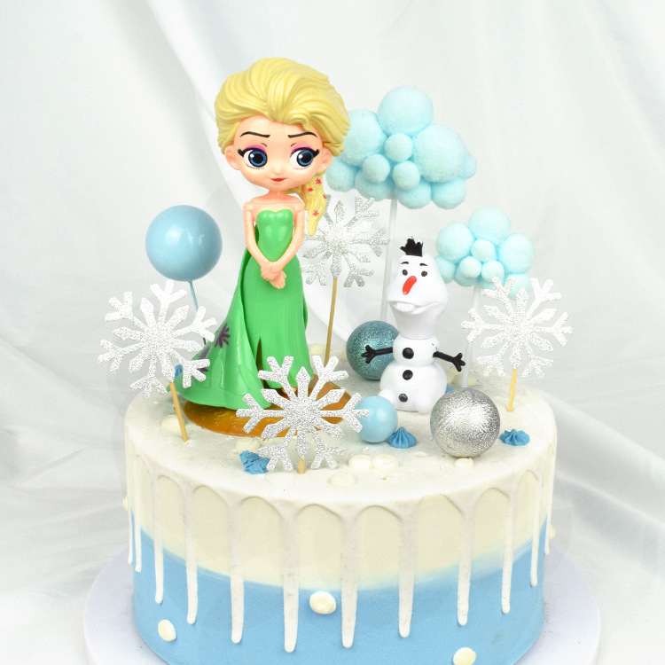 Cake Figurines Topper Decoration Frozen Princess Elsa Doll Cake Toppers For Birthday Cake Decoration Wedding Party Supplies Shopee Singapore