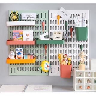 DIY Punch-Free Pegboard Modular Wall Mounted Rack Shelf hole Panel ...