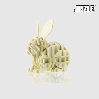Jigzle Rabbit 3D Paper Puzzle for Adults and Kids. Ki-Gu-Mi Paper Art. Best Gift for All Occasions.