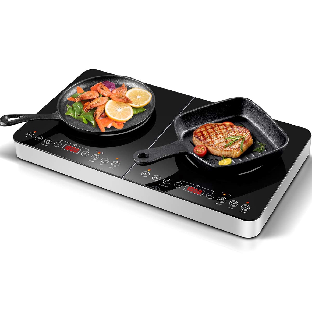 Double Induction Hob 2 Zone Portable Electric Cooker Sensor Touch Control，Crystal Glass plate Aobosi Induction Hob 