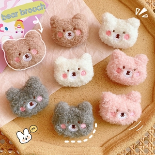 Image of YoYo Brooch Bear Plush Cartoon Sweet Student Bag Accessories Cute Pin Korea Japan