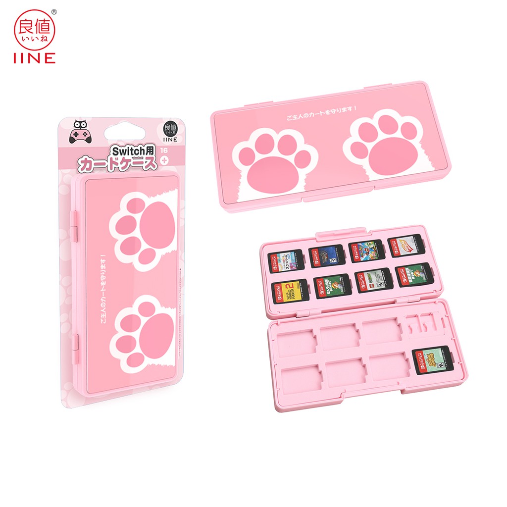 Iine Game Card Case Pink With 16 Game Cartridges Holder Switch Game Storage Hard Protective For Nintendo Switch And Switch Lite Shopee Singapore