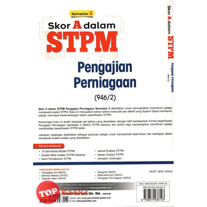 Topbooks Of Bakti Science Skor A In Stpm Remester 2 Shopee Singapore