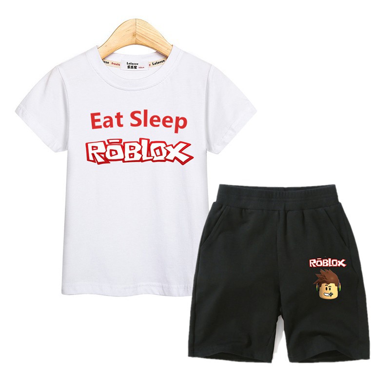 Boys Girls Costumes Kids Set Roblox Clothes 2 Piece Suit Top Bottom Shopee Singapore - roblox girls clothes