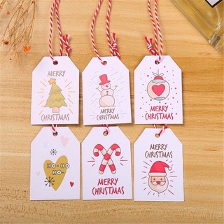 25x Marry Christmas&New Year Kraft Paper Hang Tags Baking Gift Label Price Card 