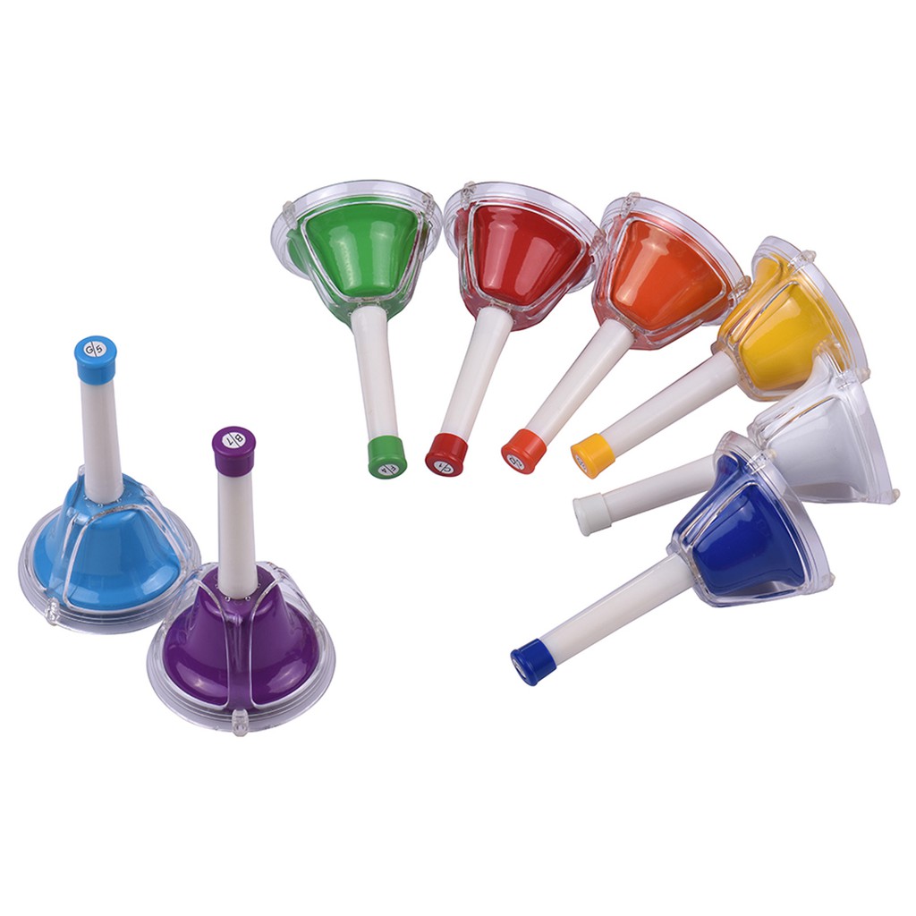 【The Best Deal】OriGlam 8 Note Diatonic Metal Hand Bells Set Musical Instrument for Kid Children Musical Toy Percussion Instrument 